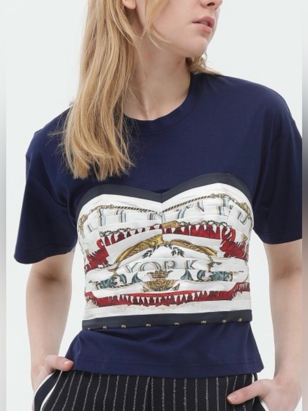 TOMMY HILFIGER AVANT-GARD T-SHIRT CORSET- SILK/COTTON